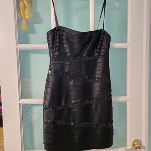 BCBGMaxAzria Black Tiered Bodycon Mini Dress